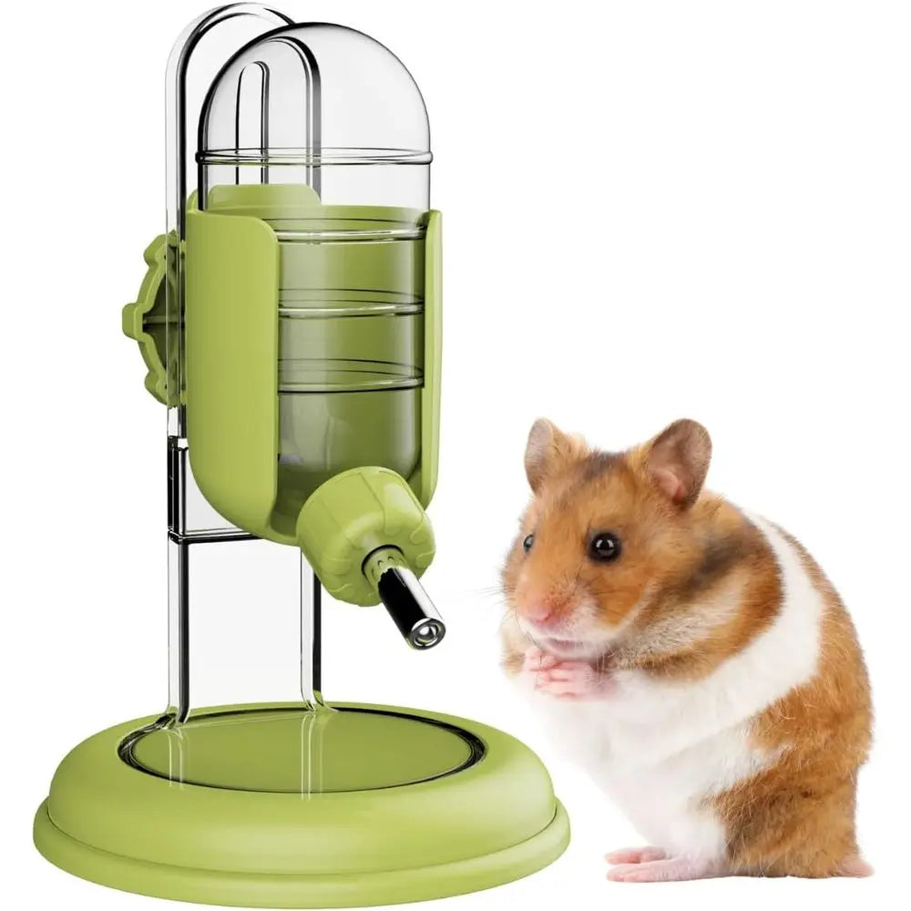 Hamster Water Bottle with Stand, 4oz Water Dispenser for Syrian Dwar Hamsters Gerbils Mice Rats Degus (Green)