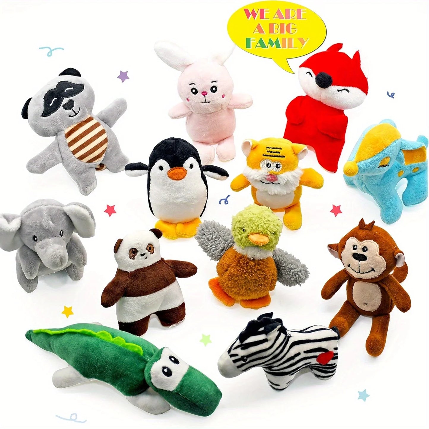 Dog Squeaky Toys, Stuffed Animal Puppy Toys, Cute Chew Toys for Dog Teething Toys, Pet Toys for Small to Medium Dogs, Soft Dog Toys, Plush Dog Toy Pack 12in Gift Box