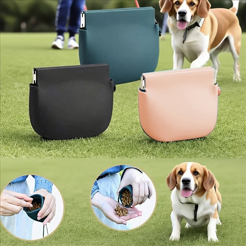 Portable Silicone Dog Treat Bag For Training And Walking