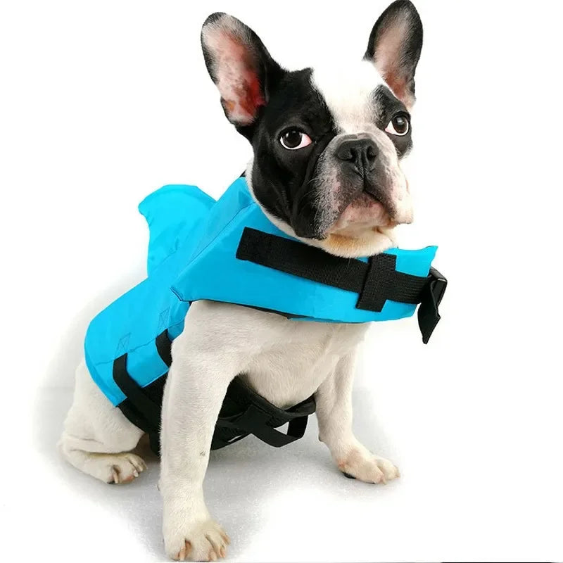 Dog Life Vest Summer Adjustable Pet Shark Swimsuit Enhanced Buoyancy Swimming Jacket Dog Safety Clothes for Medium Large Dogs