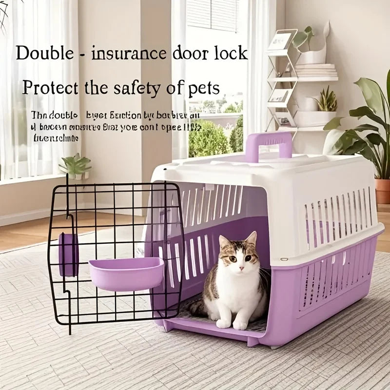 Aviation-Certified Portable for Air Travel - IATA-Compliant Small Animal Carrier with Breathable Design, Partition Dividers & Easy Assembly - Sturdy & Durable for cats, Dogs, Rabbits in Plane Cabin - Carrier Suitable for Airp
