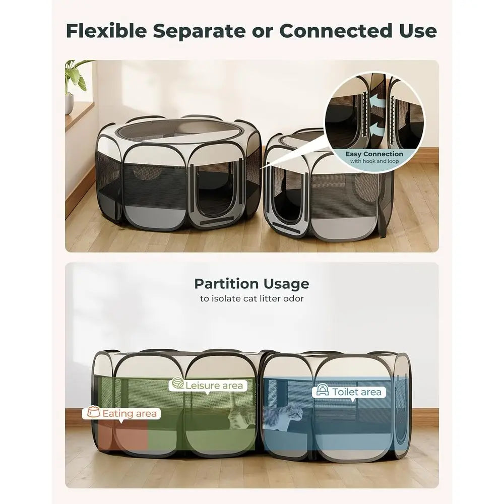 60x24 Spacious Portable Playpen for Dogs, Cats, and Small Animals with Carrying Bag - Ideal for Indoor and Outdoor Use