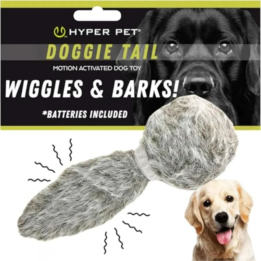 Doggie Tail Interactive Plush Automatic Dog Toys, Durable, Wiggles, Vibrates, and Barks, Batteries Included, for All Dog Breeds