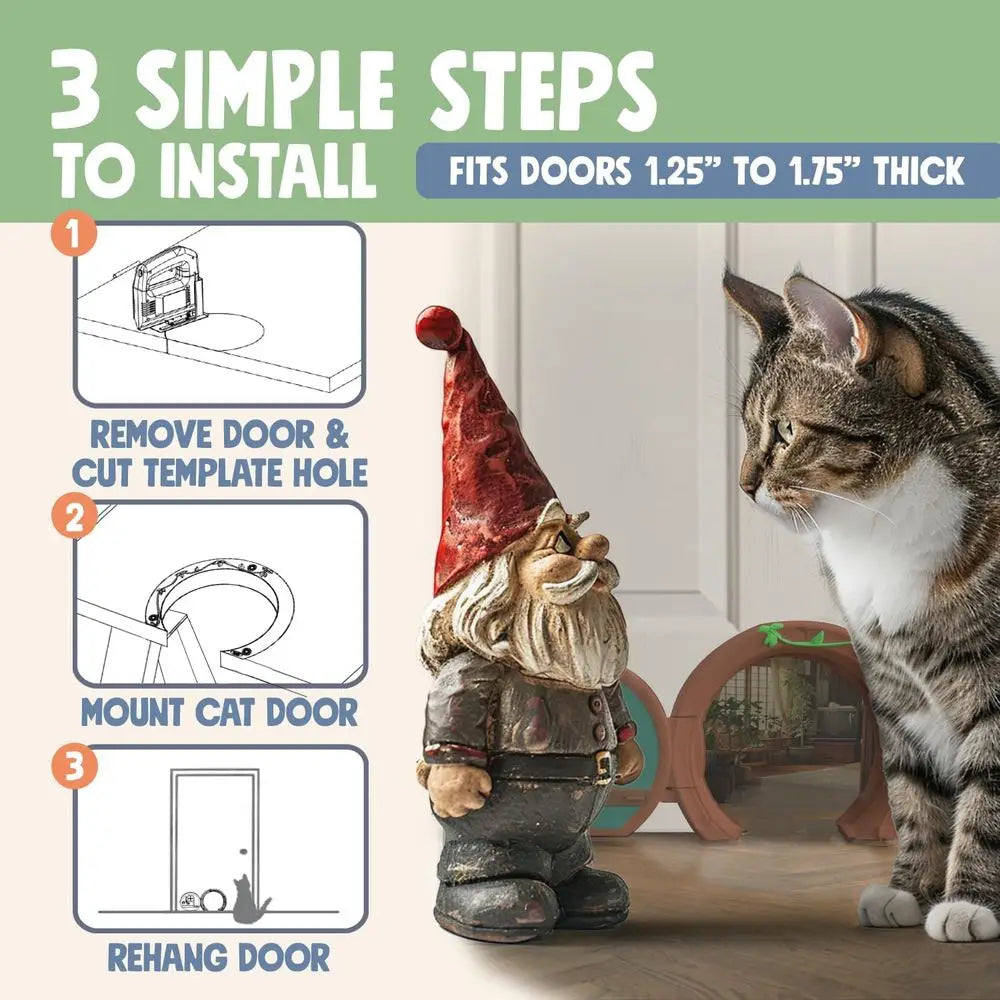 Stylish & Functional Interior Door, Lockable, Easy Installation, Spacious for Cats Up to 20 lbs, Private & Comfortable Pet Door