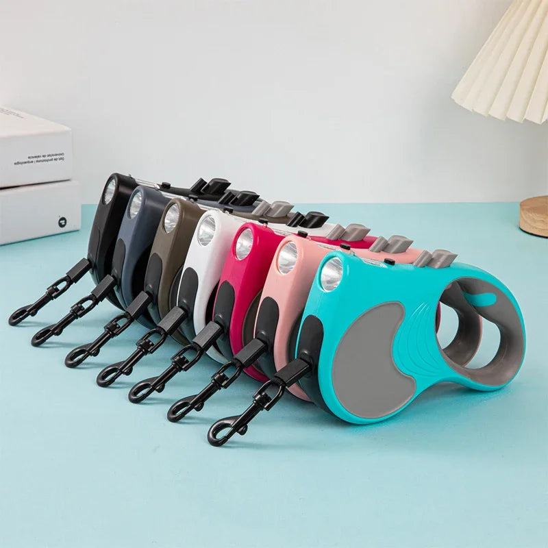 Retractable Dog Leash With Lights For Small Medium Dogs Cats