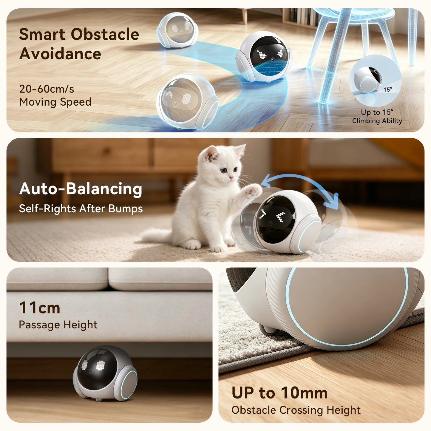 2KHD Robot Pet Camera With Dual Band WiFi AI NightVision