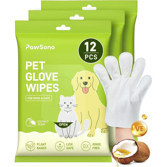 Hypoallergenic Pet Glove Wipes For Dogs Cats No Rinse Deodorizing