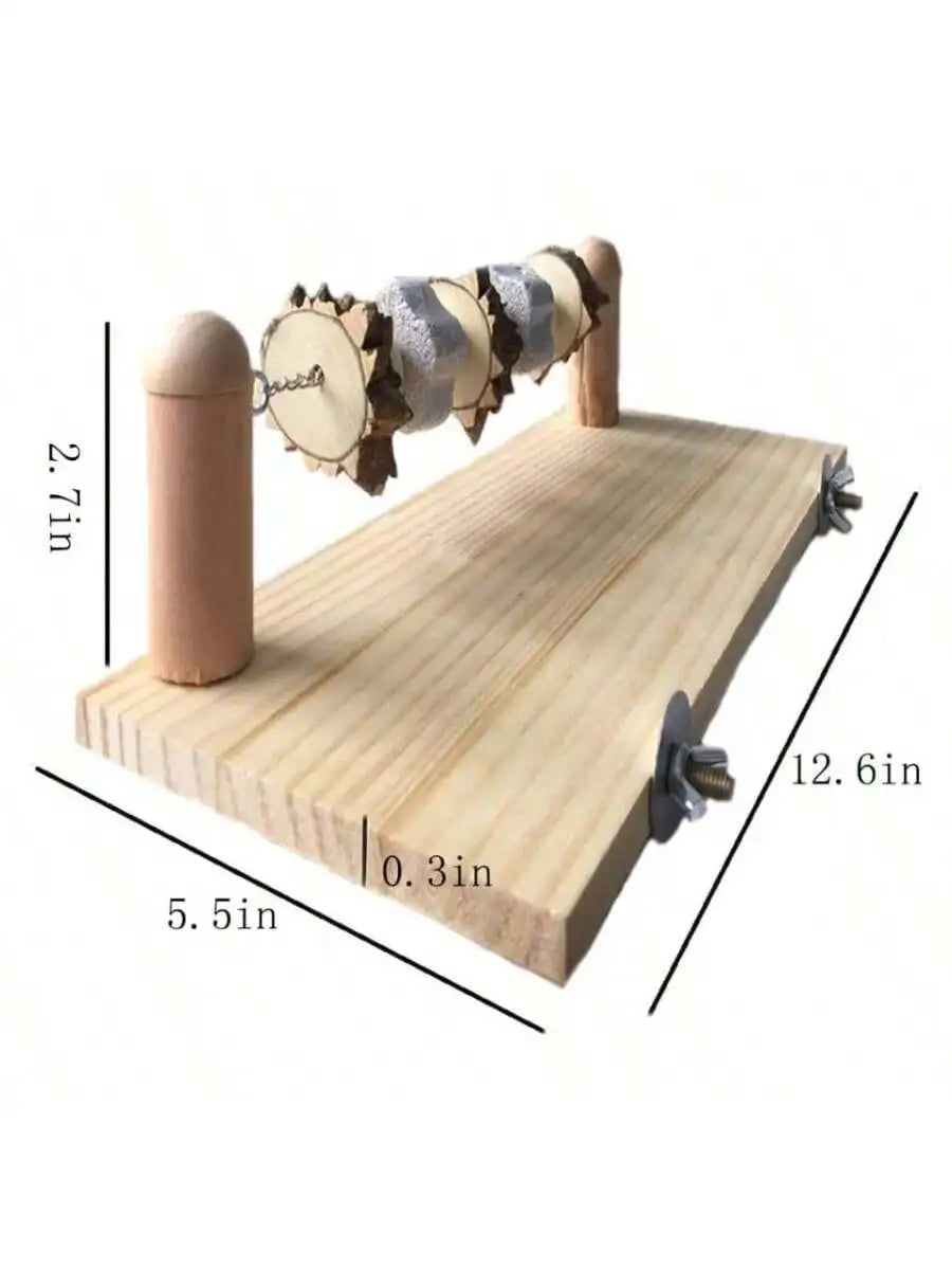 Wooden Pet Ledge Platform With Chew Toy For Hamster Chinchilla Guinea Pig