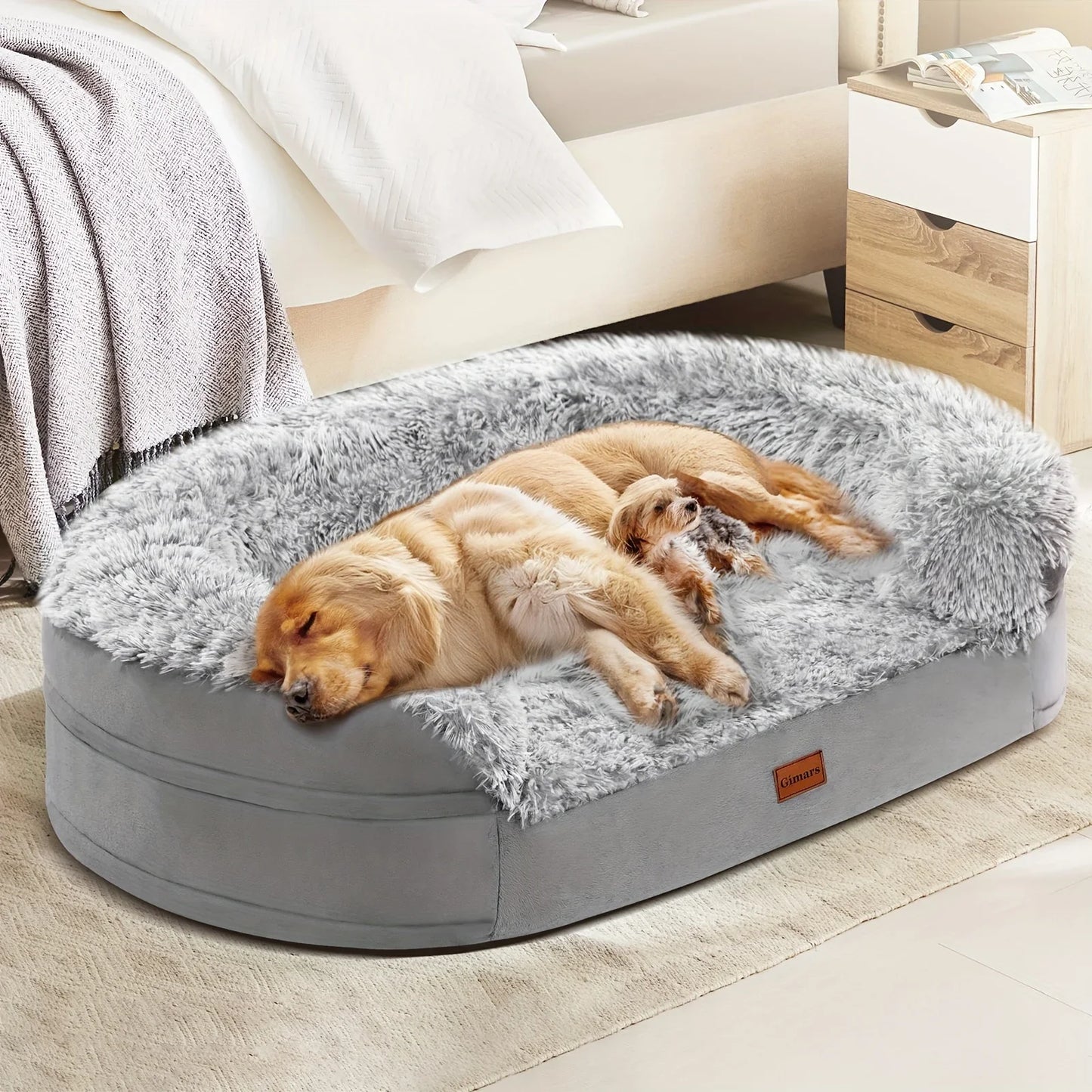 Gimars Orthopedic Egg Foam Ultra Soft Dog Beds with Easy Clean Removable Washable Pet Beds Cover for Large Medium Small & Aging Dogs XL