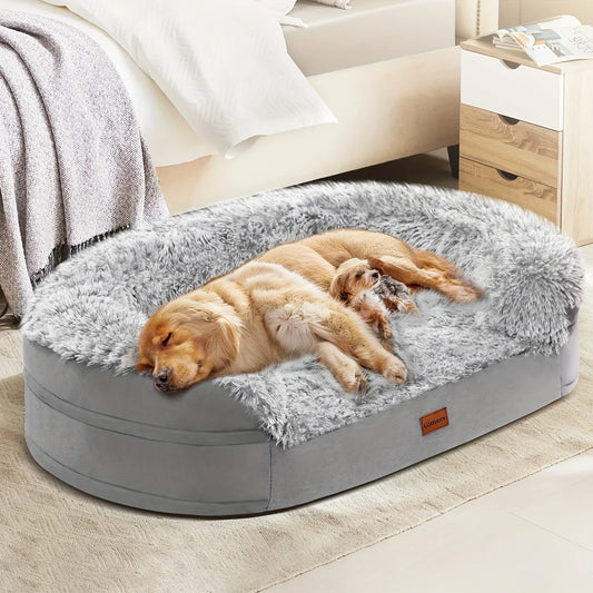 Gimars Orthopedic Egg Foam Ultra Soft Dog Beds with Easy Clean Removable Washable Pet Beds Cover for Large Medium Small & Aging Dogs XL