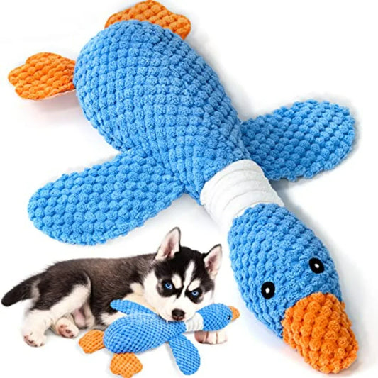 Upgraded Goose Indestructible Dog Toys for Aggressive Chewers Small Medium Large Breed, Crinkle Squeaky Plush Dog Puppy Chew To