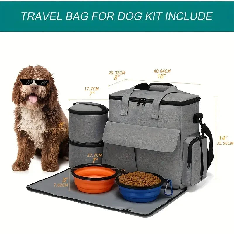 5pcs Large Capacity Dog Treat Pouch, Durable Nylon With Zip Closure, Multi-Functional Outdoor Pet Carrier Bag For Dogs, Ideal For Camping & Walks
