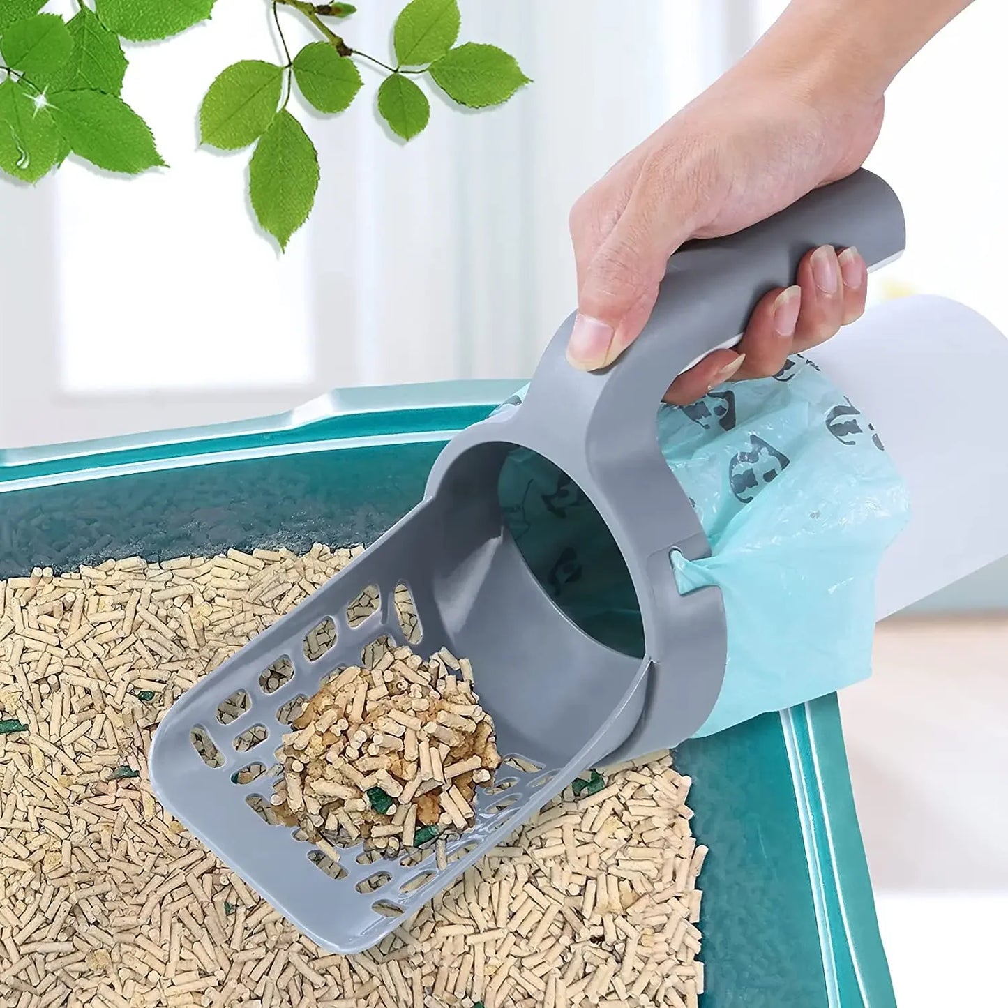 Cat Litter Scoop Self Cleaning With Refill Bags Portable