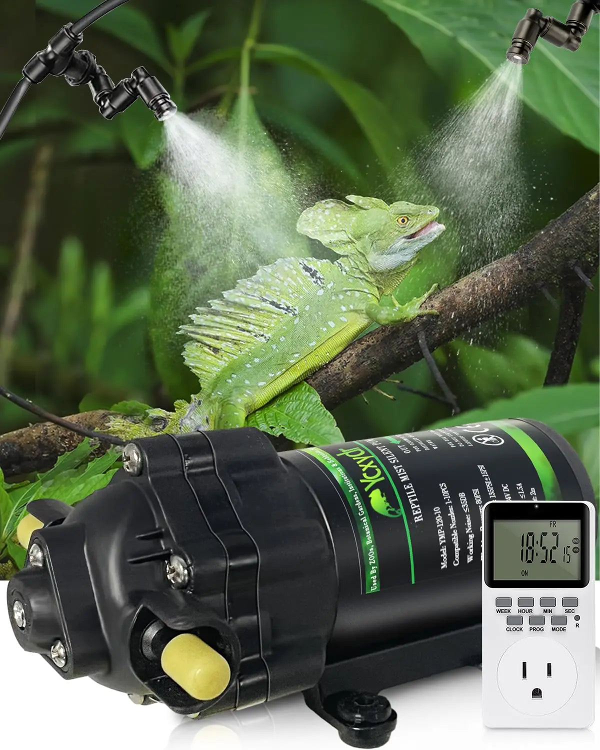 Reptile Fogger Silent Pump Misting Spray System Kit Nebulizer Plant Greenhouse Garden Irrigation Terrarium Spraying Device Kit