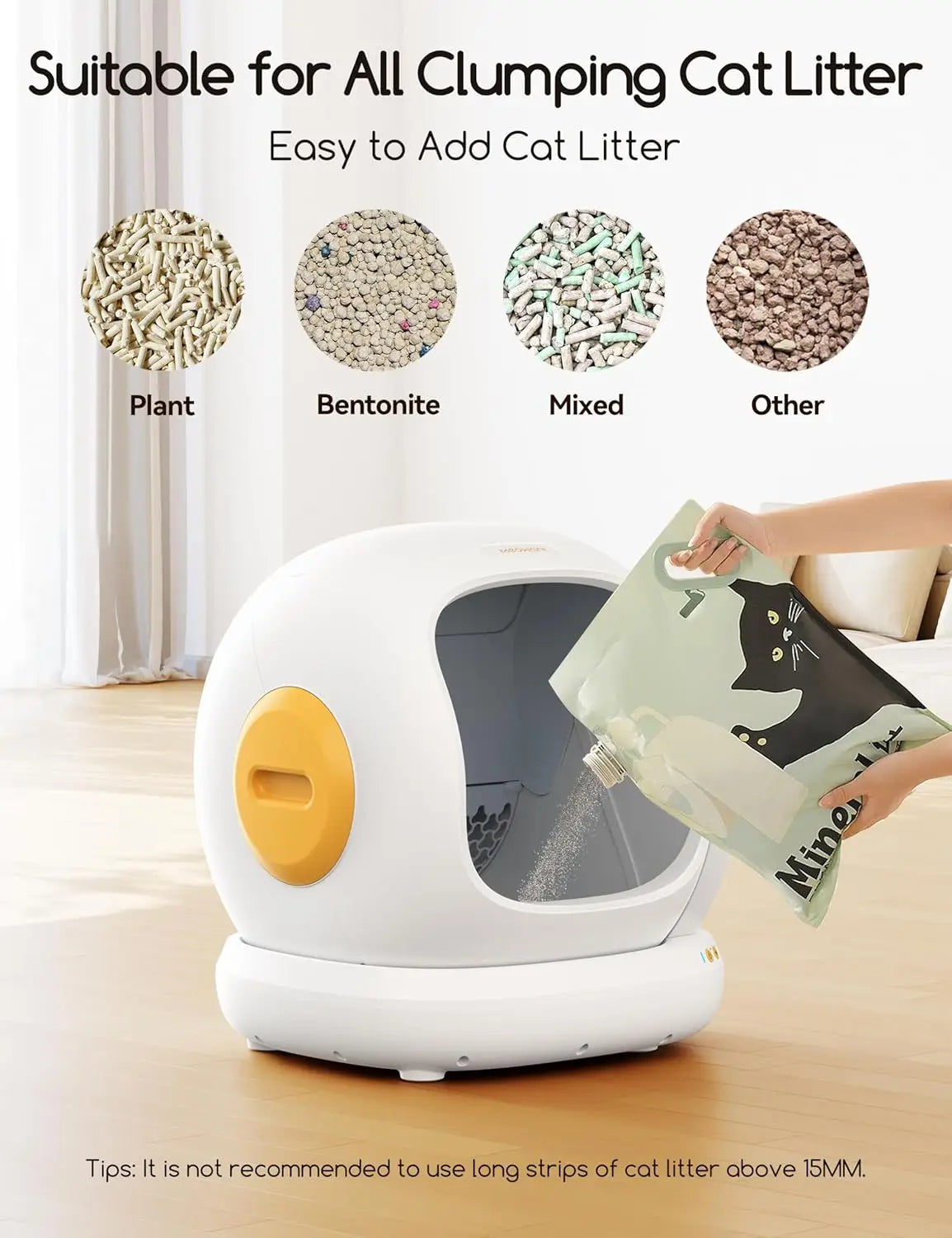 Automatic Cat Litter Box Self Cleaning Extra Large 75l Open Smart Multi Cats Mat Liner Odor Removal App Control Safety Protectio