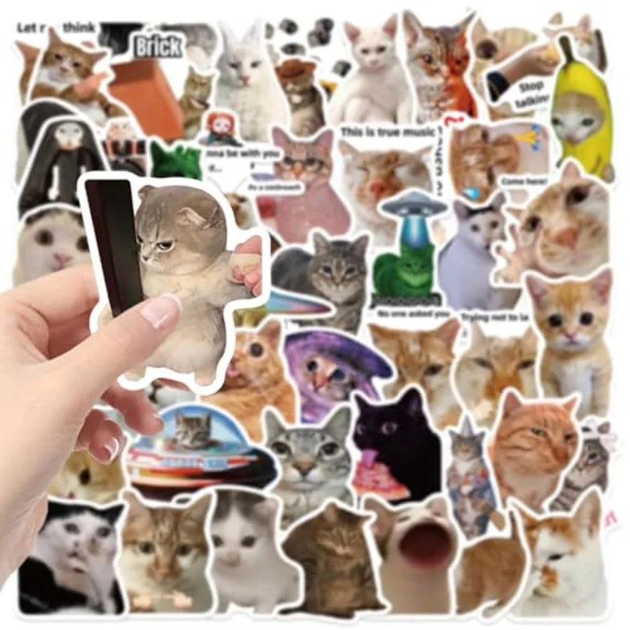Journaling stickers for adults: kawaii funny waterproof vinyl stickers in pastel colors, 50 pcs for water bottles and laptops