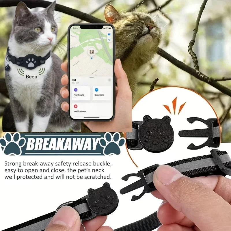 5pcs Pet Locator Set (Includes 1 Tracker, 2 Leashes, 1 Collar, 1 Protective Case) Smart 2-In-1 Multifunction GPS Tracker Collar Set, Cat Tracker GPS Collar, Kitten GPS Collar, Pet Additions, Compatible with Ios, Without Batte