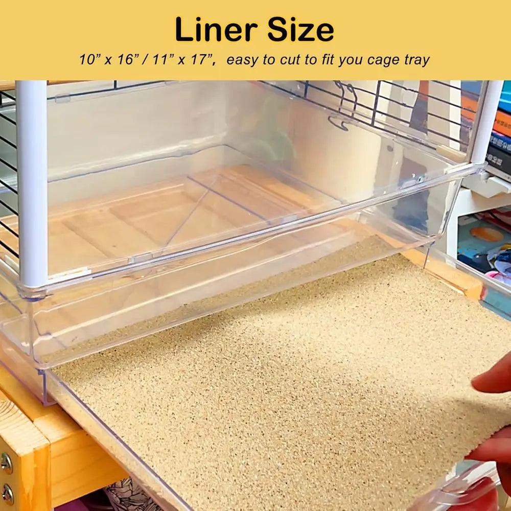 Gravel Paper 10-Pack 11” x 17” Gravel Liner Paper Sand Sheets Bird Cage Liners