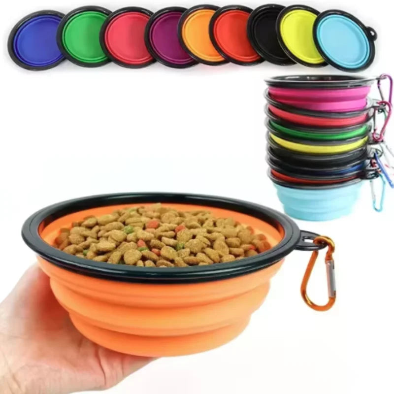 Durable TPR Portable Pet Food Bowl Collapsible Travel for Pets