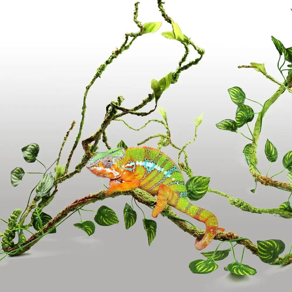 Artificial Hanging Vines for Reptile Plants, Terrarium Decor, Gecko & Bearded Dragon Accessories