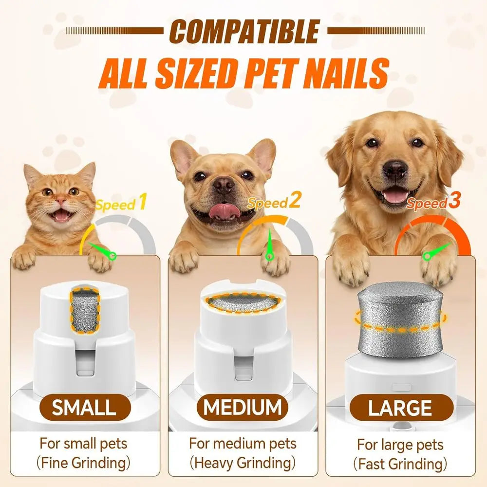 Electric Nail Grinder 3 Speeds Clippers with Lights Quiet Nail Clipper PainlCare Trimmers Tools for Small Medium Large Dogs and