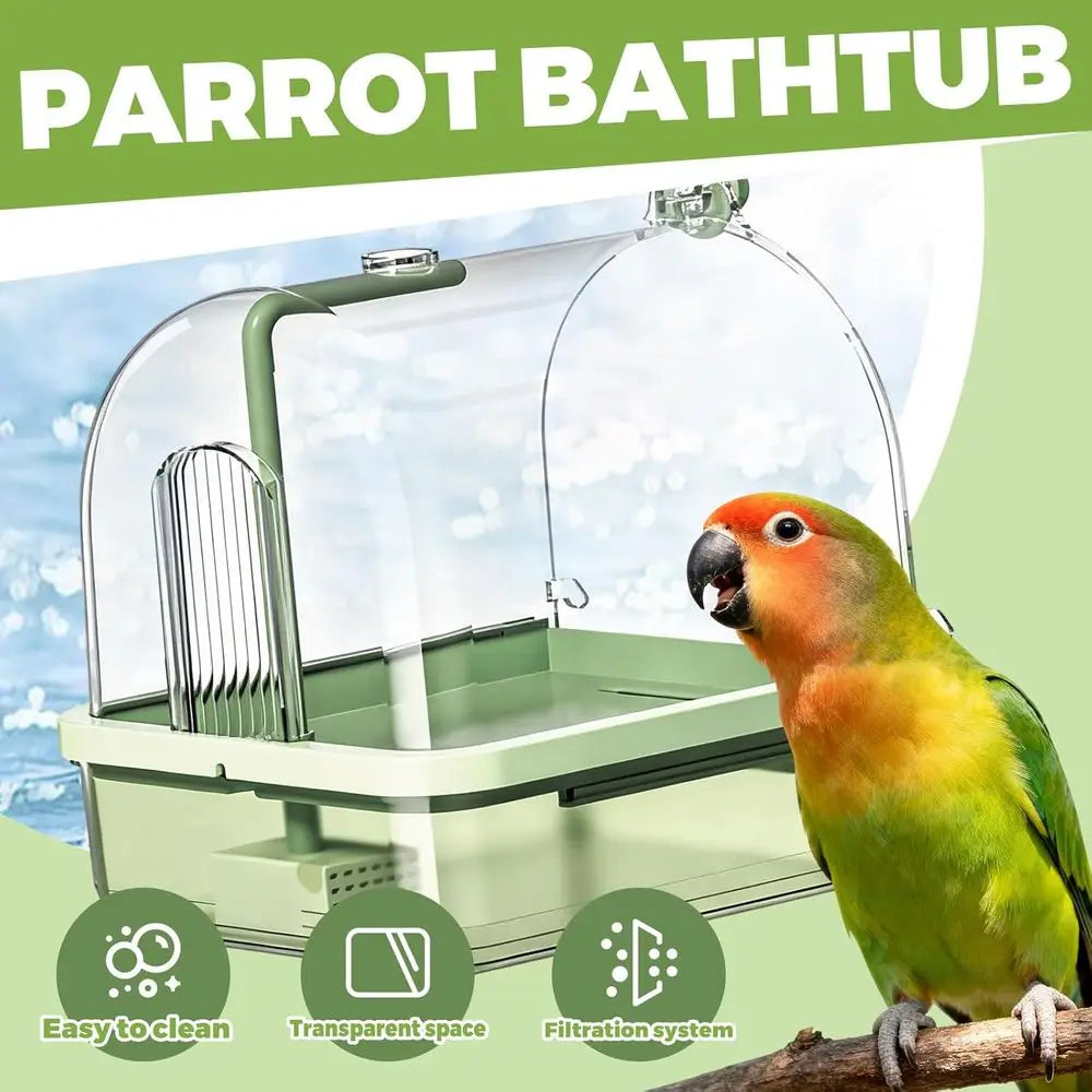 Bathtub Bird Shower Bath Hanging Bird Bath Cage Automatic Bird Bath Shower Cage Indoor Cage Accessories Budgies Cockatiels Conur