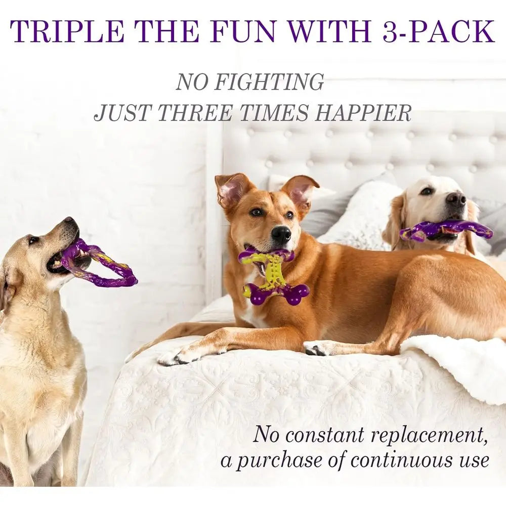 Tough Dog Toys or Aggrive Chewers 3 Pack, Indestructible Dog Toys for Large Dogs, Chew Toys to Keep Them Busy, Dog Toy for Mediu