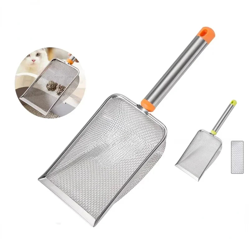 Stainless Steel Fine Mesh Cat Litter Scoop For Easy Clean Up