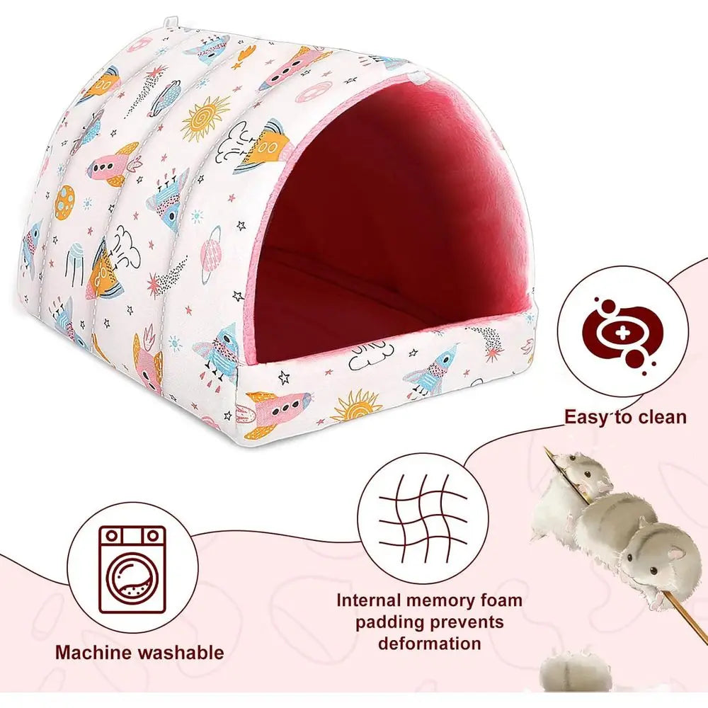 2 Pack Guinea Pig Bed, Washable Small Animal House Cage Accessories for Dwarf Rabbits, Chinchillas, Hamsters, Hedgehogs, Bearded