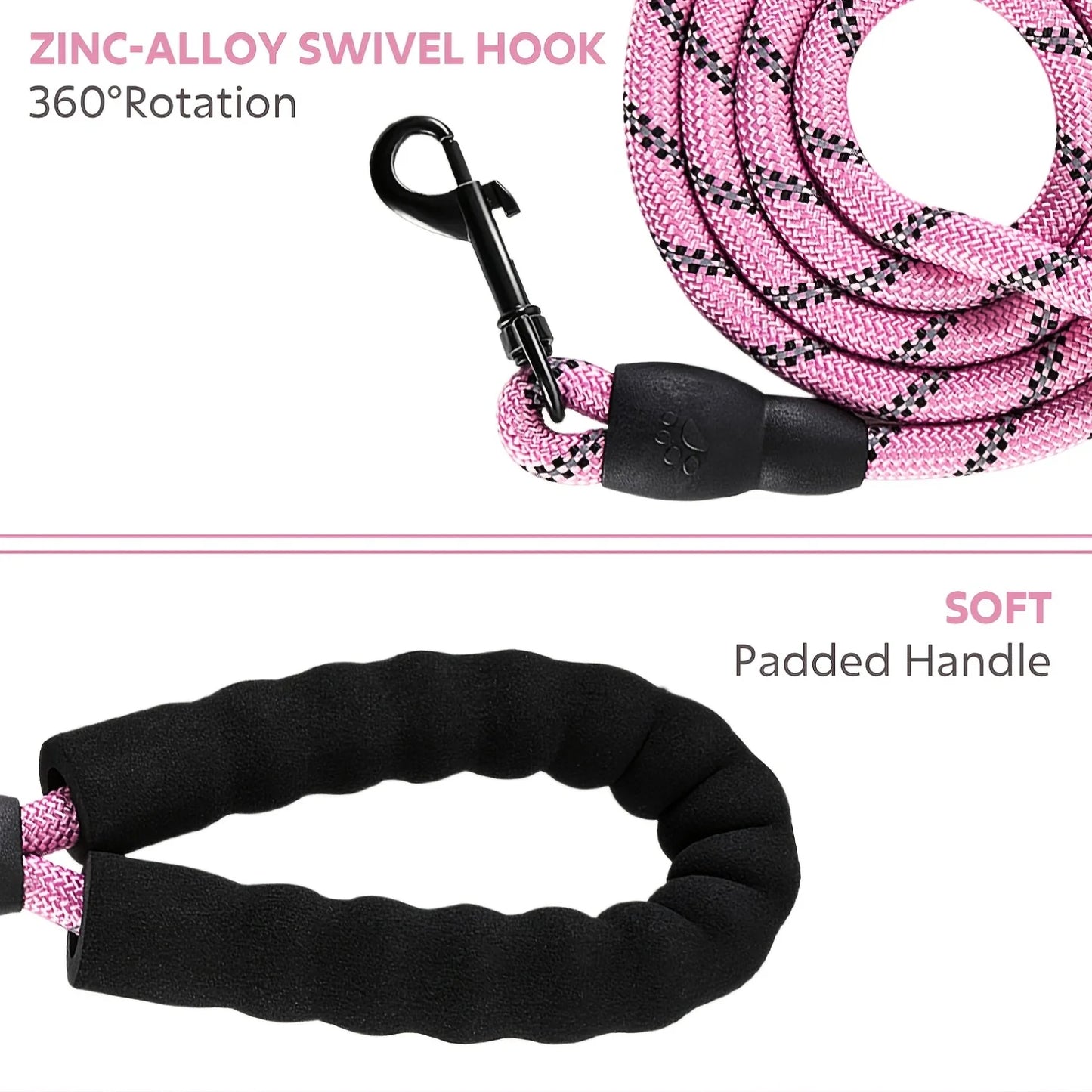 No Pull Dog Harness, Dog Collar, 1 Professional Dog Leash & 1 Retractable Seatbelt & 1 Storage Strap Fully Reflective Adjustable Breathable Dog Harness with Handle, Collar De Perro, No Choke Pet Vest Harness for Small And Lar