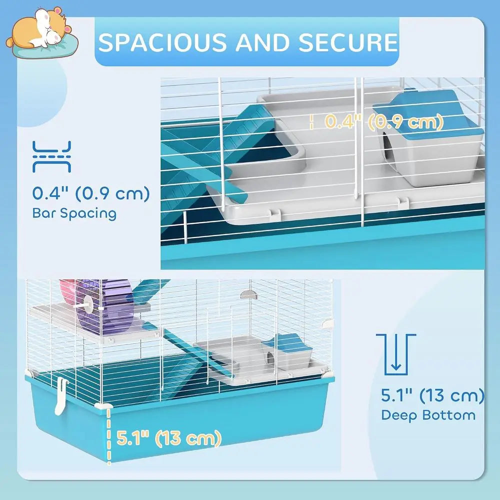6 Tier Small Animal Cage with Tubes and Tunnels, 32 DIY Design Large Hamster Cage with Hut, Wheel, Food Dish, Water Bottle, Suit