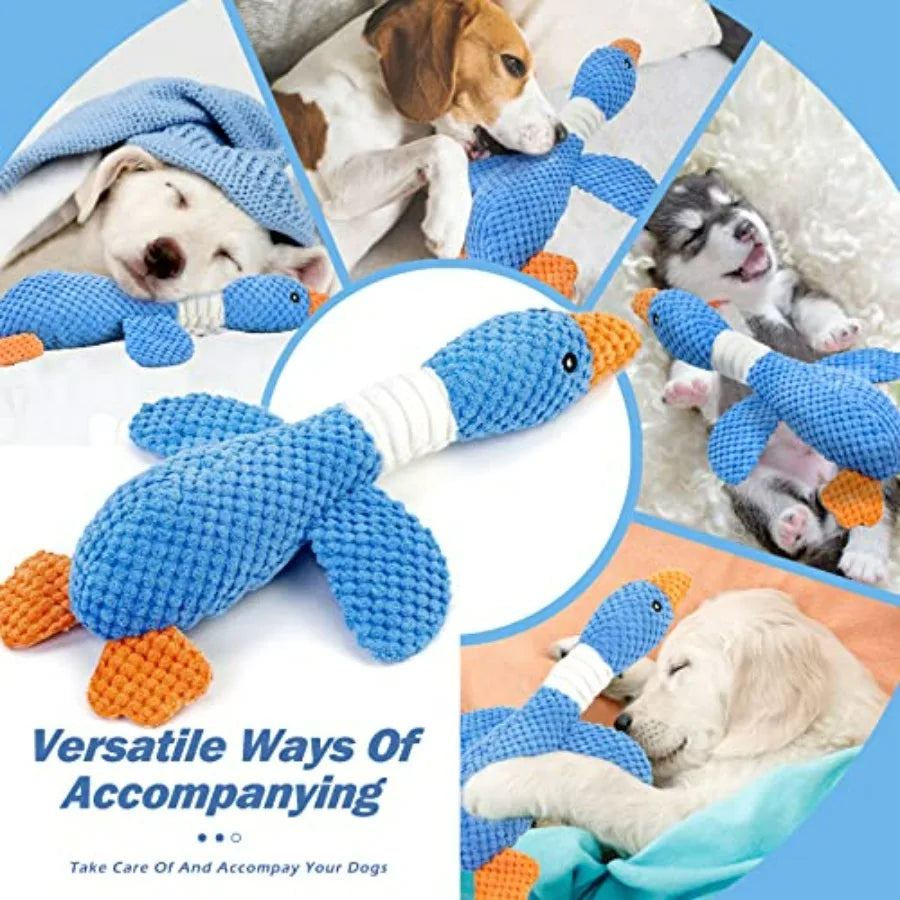 Upgraded Goose Indestructible Dog Toys for Aggressive Chewers Small Medium Large Breed, Crinkle Squeaky Plush Dog Puppy Chew To