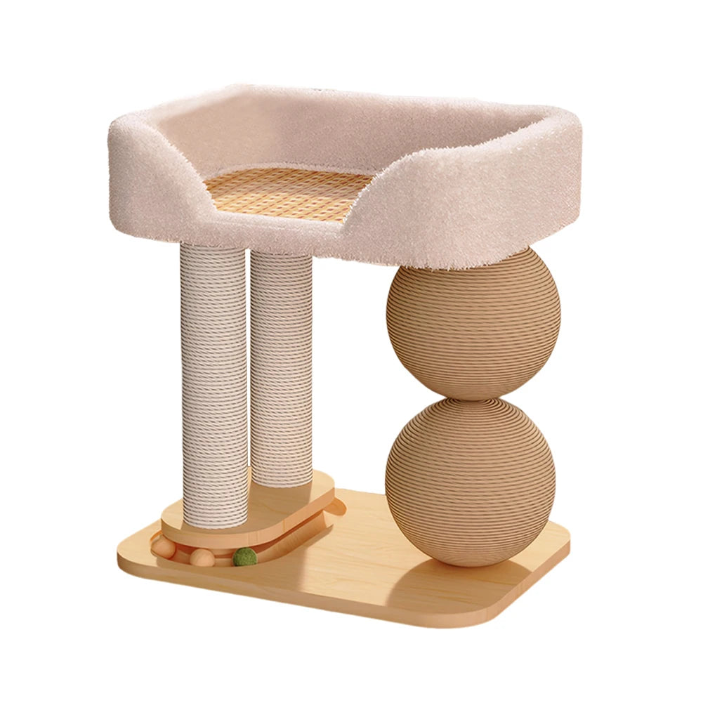 Cat Jumping Platform with Sisal Ball Cats Scratch Pillar Breathable Cooling Mat Cat Bed Pet Supplies Climbing Frame