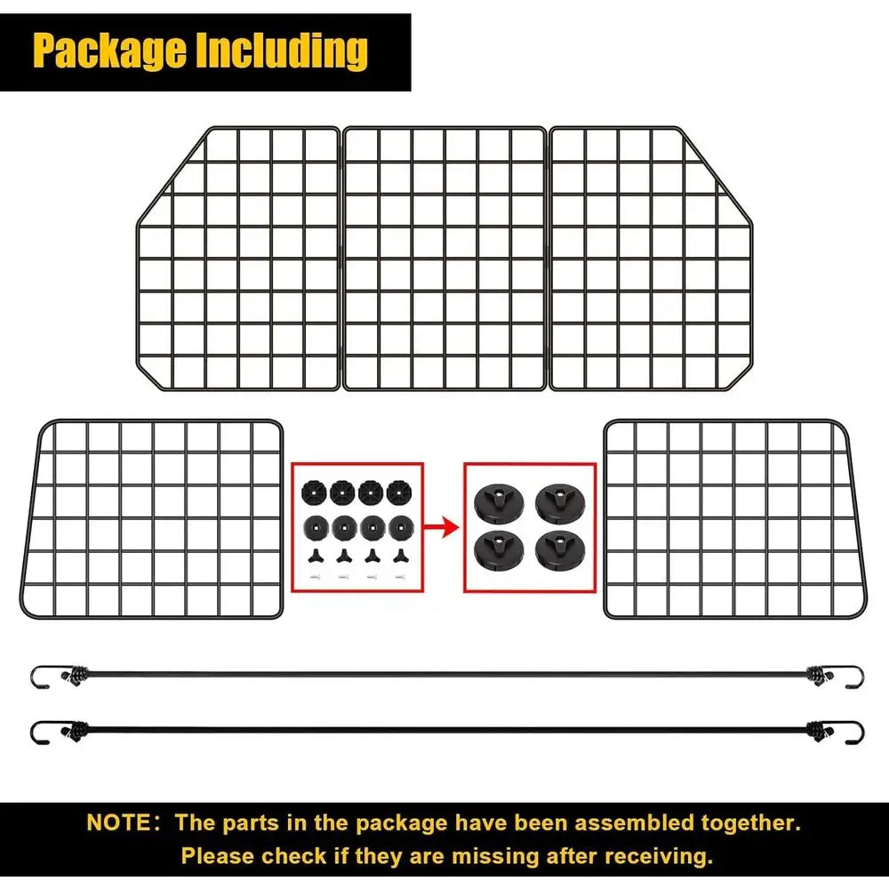 Dog Car Barrier SUV Heavy Duty Steel Wire Mesh Pet Divider Vehicles Adjustable Unit Dog Travel Barrier Cars Trucks SUVs Cargo Ar