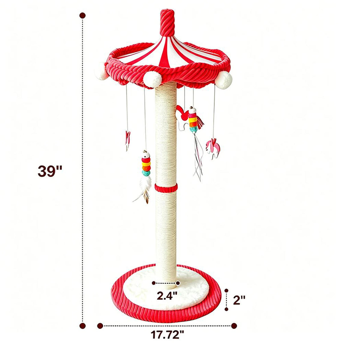Rotating Interactive Cat Scratching Post Sisal Cat Tree Tower Durable For Indoor Kittens And Adult Cats Wear Resistant Climbing