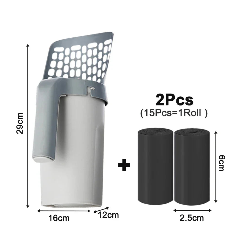 Cat Litter Scoop Self Cleaning With Refill Bags Portable