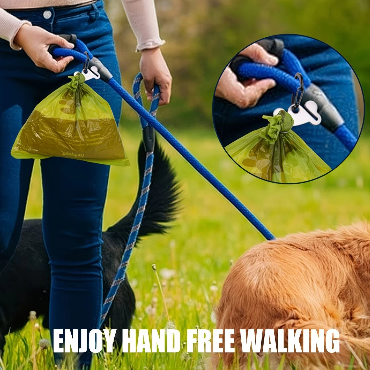 Stainless Steel Dog Poop Bag Holder Carrier, Hands Free Waste Bag Holder With Clip,Dog Walking Dog Accessories Cleaning Supplies