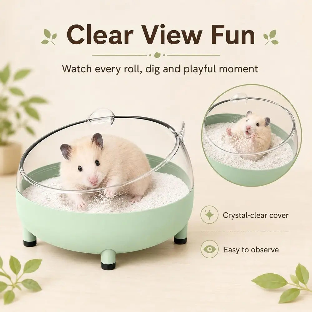 Hamster Sand Bath Container, Large Sandbox Toilet Gerbil Batheoom, Tiny Chinchilla Dust Bathtub Sand Bath Box or Hamster Cage Ac