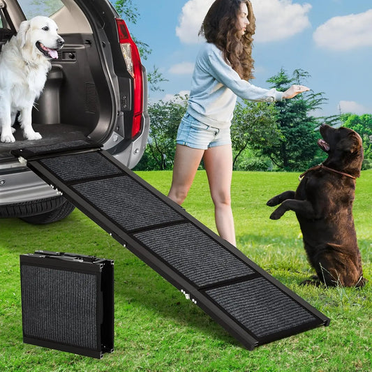 HiMISSDog Upgraded Folding Pet Ramp For Cars Non Slip Portable