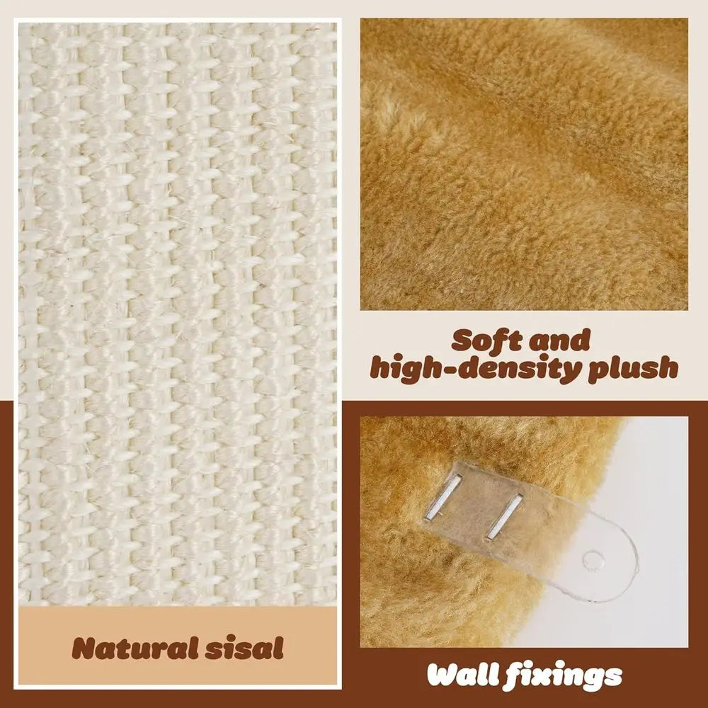 Cat Wall Scratcher Furniture Protector Kittens Scratch Board Sisal Cat Scratching Pad Wall Mounted Indoor Cats