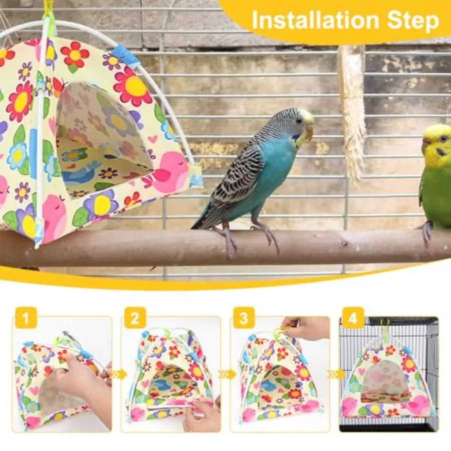 All-Season Bird Bed and Nest Tent for Budgies and Finches