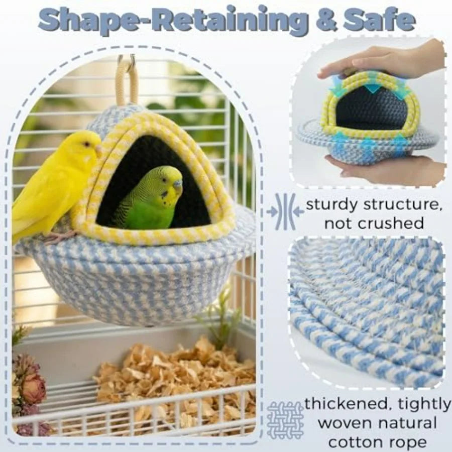 Natural Handwoven Cotton Bird Nest For Cage Parrot Bed Breeding
