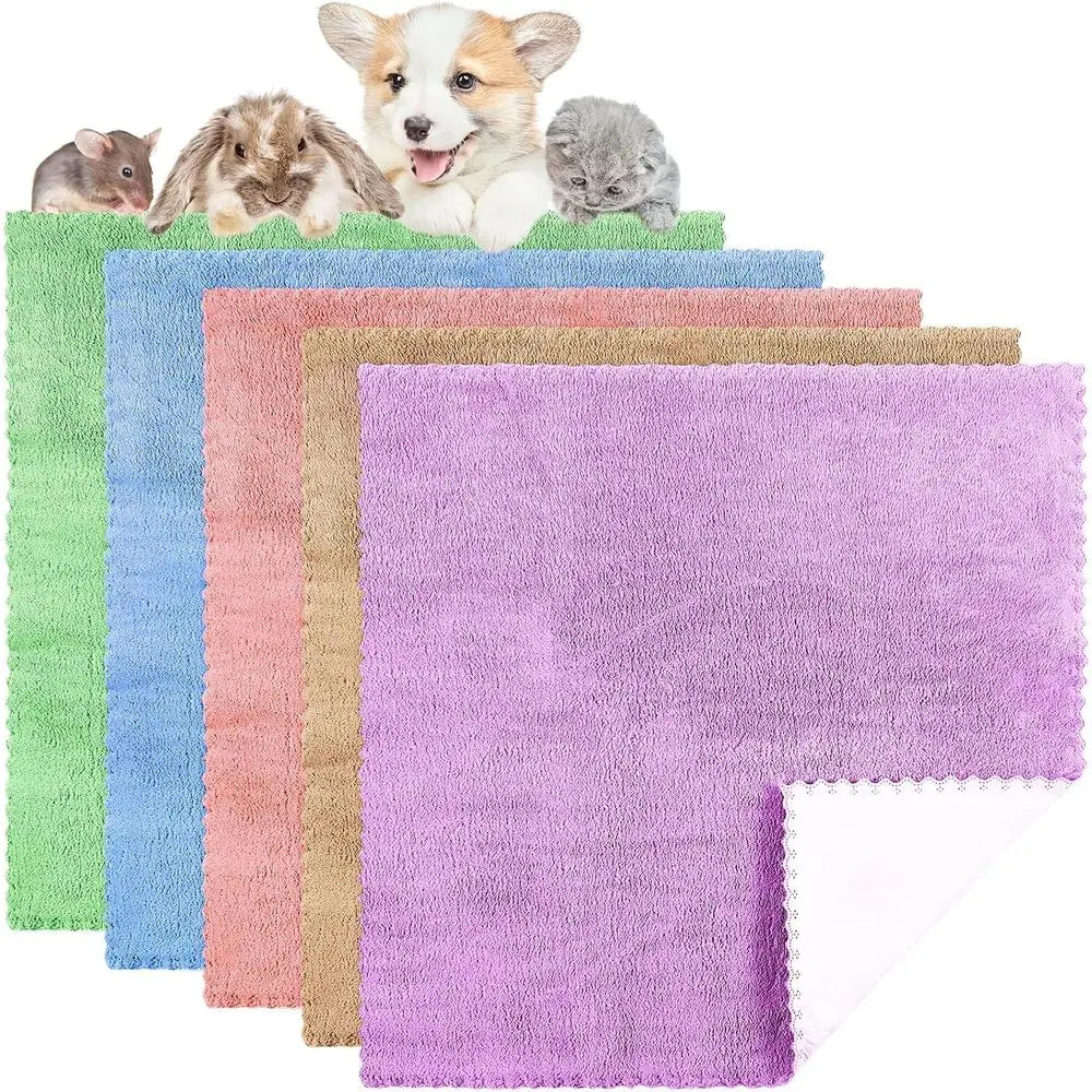 5 Pcs Waterproof Guinea Pig Blankets Washable Small Animal Pee Pad Pet Blanket Sleep Bedding Mats Absorbent Guinea Pig Cage Line