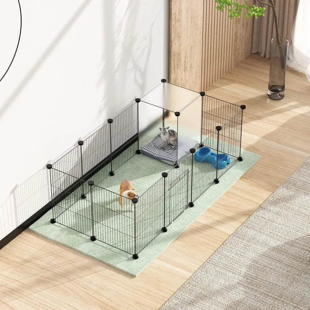Pet Playpen DIY Wire Portable Yard Enclosure for Small Animals, Puppies, Kitties, Bunny, Turtle 48 x 24 x 16