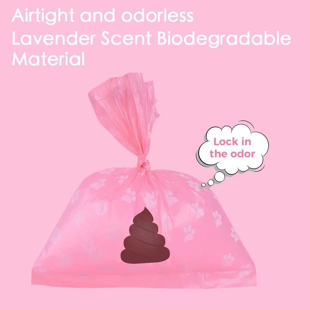 Poop Bags Rolls 256 Count - 9x13 Inches Pink Thickened Leakproof Lavender Scent Dog Waste Bags, Eco-friendly for Walking, Home,