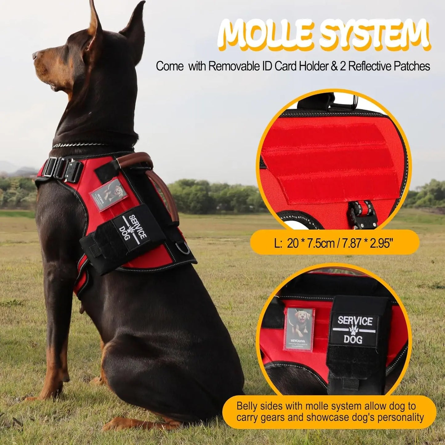 Tactical Dog Harness With Metal Buckles And Reflective No Pull Vest
