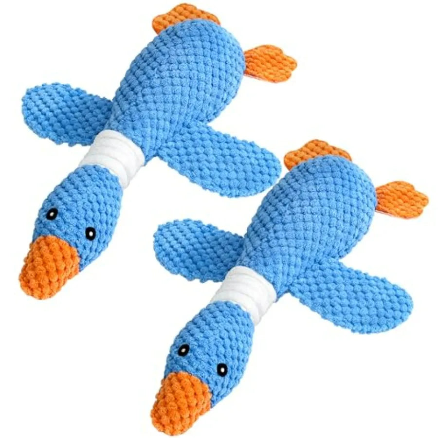 Upgraded Goose Indestructible Dog Toys for Aggressive Chewers Small Medium Large Breed, Crinkle Squeaky Plush Dog Puppy Chew To