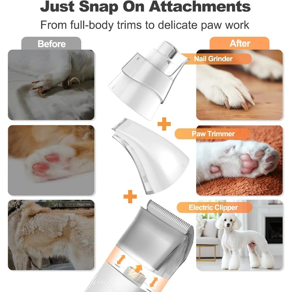 XMSJ 6 In 1 Dog Grooming Kit With Pet Vacuum Clipper Nail Trimmer