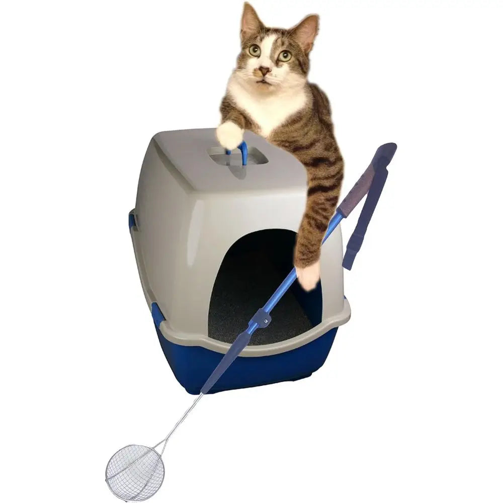 Size Adjustable Extra Long Handle Back Saver Hygienic Cat Litter Scoop