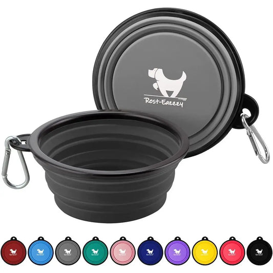 Collapsible Dog Bowls, 2-Pack Portable Water Bowl for Dogs Cats, Pet Feeding Watering Dish for Traveling Camping with Carabiners